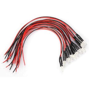 AQXREIGHT 10pcs 12V 5MM LED ضوء الباعث الصمام الثنائي سلكي متعدد الألوان كابل ضوء LED 20 سم 0.06W أصفر (شعر أبيض دافئ) in Kuwait