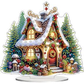 JJfox DIY 5D Tabletop Diamond Art Painting Kit ， زخرفة سطح المكتب مزدوجة الجوانب الخاصة بزخرفة مكتب الراينستون على شكل وحدات وضعية في المنزل. in Kuwait