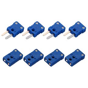 MECCANIXITY Mini T Type Thermocouple Wire Connectors Male Female Plug Adapter High Temperature 200°C(392°F) for Thermocouple Sensor Probe Blue 4 Set in Saudi Arabia
