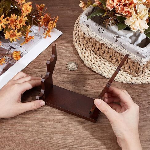 Olycraft 3 Tiers Brown Wand Risers 14x5x13cm Wizard Wand Wand Wand Wood Wand Wand Wand Wand Holder Magic Wand Wand Mission for Wazard Wand Small Swords Collection School Display in Saudi Arabia