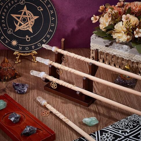 Olycraft 3 Tiers Brown Wand Risers 14x5x13cm Wizard Wand Wand Wand Wood Wand Wand Wand Wand Holder Magic Wand Wand Mission for Wazard Wand Small Swords Collection School Display in Saudi Arabia