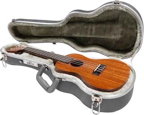 GEARLUX Deluxe ABS Baritone uculele case مع الأقفال الخارجية ، مقبض PVC ، مقصورة ملحقات داخلية ، حشوة داخلية ناعمة - أسود in Saudi Arabia