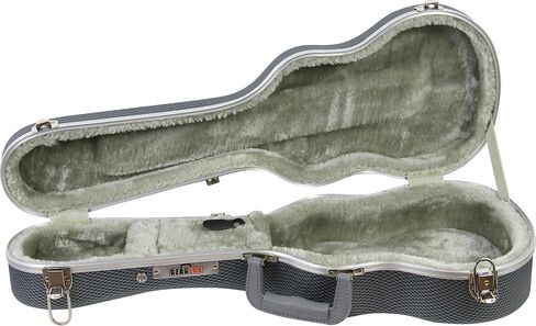 GEARLUX Deluxe ABS Baritone uculele case مع الأقفال الخارجية ، مقبض PVC ، مقصورة ملحقات داخلية ، حشوة داخلية ناعمة - أسود in Saudi Arabia