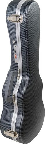 GEARLUX Deluxe ABS Baritone uculele case مع الأقفال الخارجية ، مقبض PVC ، مقصورة ملحقات داخلية ، حشوة داخلية ناعمة - أسود in Saudi Arabia