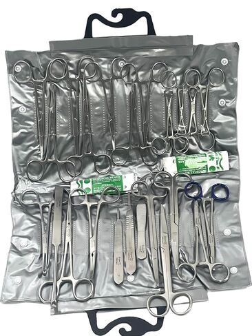 82 PCS Premium Premium German Deetrial Deterinary Instruments -Include Kelly Founds Mosquito ملقط Carmalt منشفة Clamp Mayo Metenbaum ، مجموعة Mayo Scissors -Spay Pack in Saudi Arabia