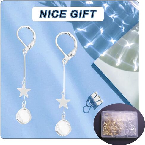 120pcs 2 Colors Leverback French Earring Hooks Earring Converters for None Pierced Ears DIY Earring Jewelry Making Findings, Silver and Gold in Saudi Arabia