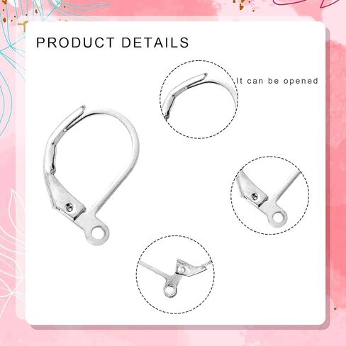 120pcs 2 Colors Leverback French Earring Hooks Earring Converters for None Pierced Ears DIY Earring Jewelry Making Findings, Silver and Gold in Saudi Arabia