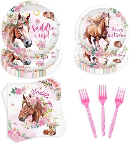 96 Pcs Funny Goose Birthday Decorations, Cute Goose Themed Party Supplies Tableware Set for 24 Guests with Plates Napkins Forks, for Kids Birthday Baby Shower Animal Farm Theme Party in Saudi Arabia