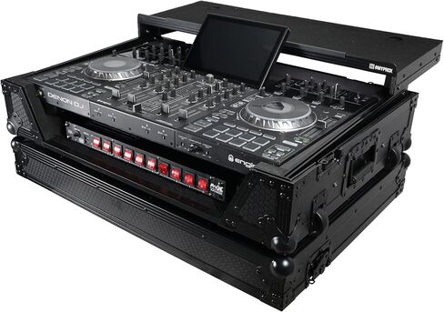 ProX XS-PRIME4 WLTBL ATA Flight Case For Denon PRIME 4 DJ Controller with Laptop Shelf 1U Rack Space and Wheels - Black in Saudi Arabia