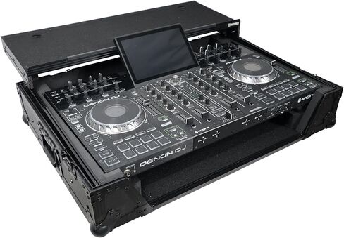 ProX XS-PRIME4 WLTBL ATA Flight Case For Denon PRIME 4 DJ Controller with Laptop Shelf 1U Rack Space and Wheels - Black in Saudi Arabia