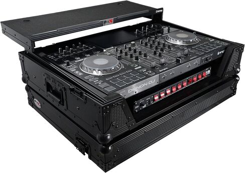 ProX XS-PRIME4 WLTBL ATA Flight Case For Denon PRIME 4 DJ Controller with Laptop Shelf 1U Rack Space and Wheels - Black in Saudi Arabia