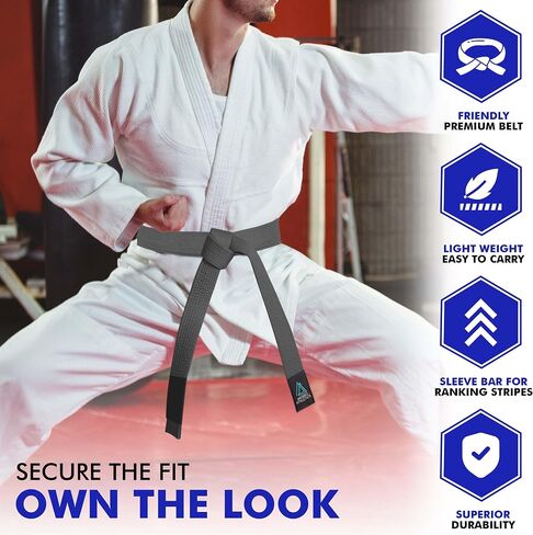 BJJ Belt for Men & Women Brazilian Jiu Jitsu Belt with Ranking Stripes Sleeve Bar Kids Jiu Jitsu Gi Belt in Saudi Arabia
