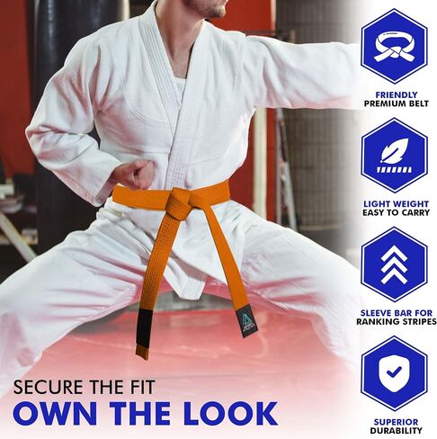 BJJ Belt for Men & Women Brazilian Jiu Jitsu Belt with Ranking Stripes Sleeve Bar Kids Jiu Jitsu Gi Belt in Saudi Arabia