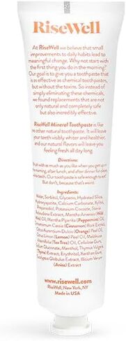 RiseWell Mineral Toothpaste - All Natural Toothpaste with Hydroxyapatite - Made in The USA, No Added Fluoride, SLS-Free - for a Stronger and Healthier Teeth, Wild Mint, 3.4 Oz in Saudi Arabia