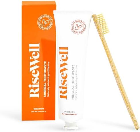 RiseWell Mineral Toothpaste - All Natural Toothpaste with Hydroxyapatite - Made in The USA, No Added Fluoride, SLS-Free - for a Stronger and Healthier Teeth, Wild Mint, 3.4 Oz in Saudi Arabia