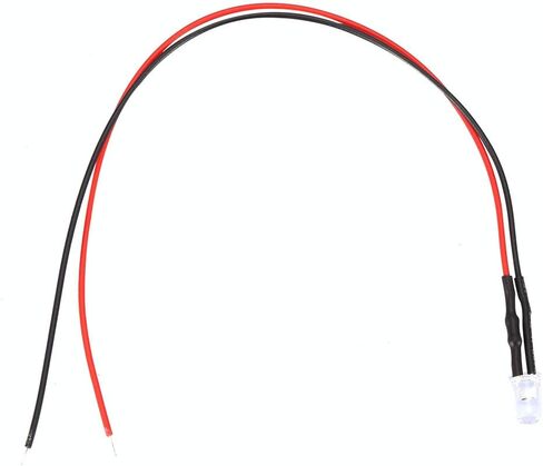 aqxreight 10pcs 12v 5mm LED Light Emitting Diode Wired Multicolor LED Light Cable 20cm 0.06W Yellow (White Hair Warm) in Saudi Arabia