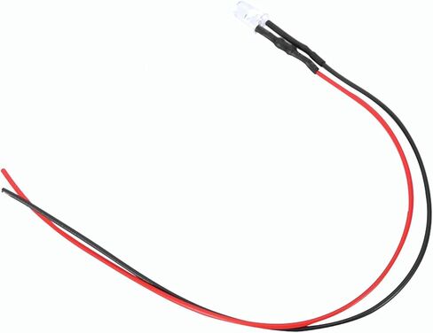 10pcs 12v 5mm LED ضوء انبعاث ديود سلكي متعدد الألوان كابل ضوء 20 سم 0.06W أصفر (الشعر الأبيض #01) in Saudi Arabia