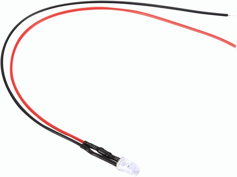 10pcs 12v 5mm LED ضوء انبعاث ديود سلكي متعدد الألوان كابل ضوء 20 سم 0.06W أصفر (الشعر الأبيض #01) in Saudi Arabia