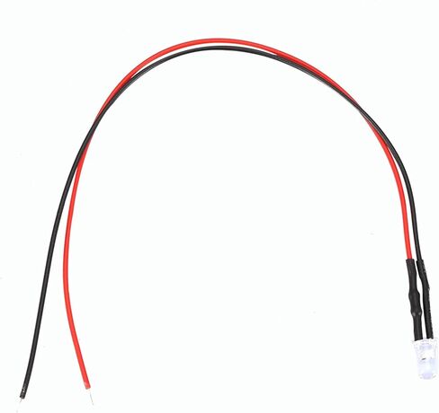 10pcs 12v 5mm LED ضوء انبعاث ديود سلكي متعدد الألوان كابل ضوء 20 سم 0.06W أصفر (الشعر الأبيض #01) in Saudi Arabia