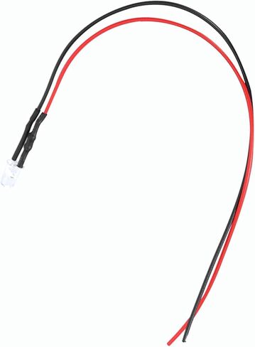 10pcs 12v 5mm LED ضوء انبعاث ديود سلكي متعدد الألوان كابل ضوء 20 سم 0.06W أصفر (الشعر الأبيض #01) in Saudi Arabia