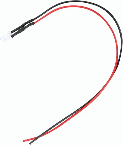 10pcs 12v 5mm LED ضوء انبعاث ديود سلكي متعدد الألوان كابل ضوء 20 سم 0.06W أصفر (الشعر الأبيض #01) in Saudi Arabia