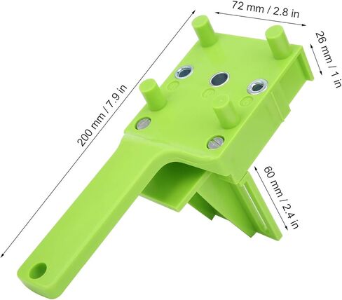 Woodworking Straight Hole Punch Locator DIY Carpentry Drilling Doweling Guide Hand Tools for Accurate Wood Joinery Projects ABS Plastic 200x72mm (Grey) in Saudi Arabia