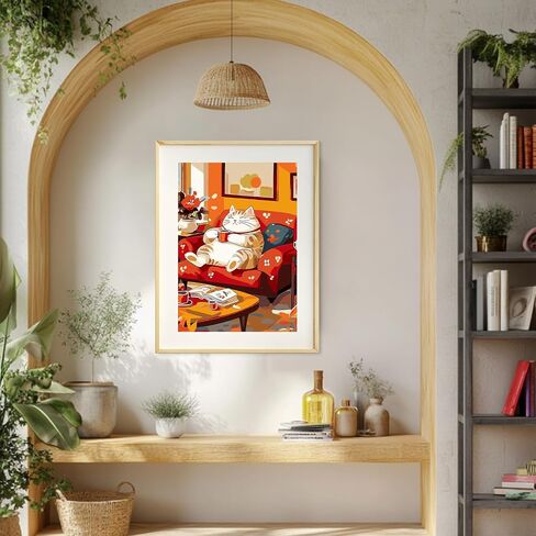 Meiyuda Fox Paint by Numbers Att ، طلاء حيوان لطيف بأرقام للمبتدئين البالغين ، رسم زيت أكريليك DIY حسب الرقم على القماش للهدية جدار المنزل ديكور 12x16in in Kuwait