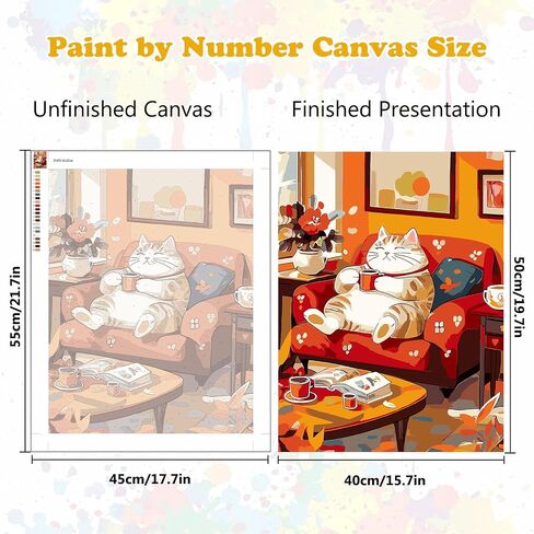 Meiyuda Fox Paint by Numbers Att ، طلاء حيوان لطيف بأرقام للمبتدئين البالغين ، رسم زيت أكريليك DIY حسب الرقم على القماش للهدية جدار المنزل ديكور 12x16in in Kuwait