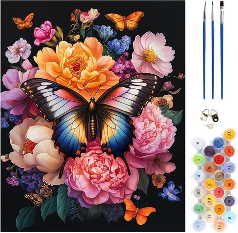 Meiyuda Fox Paint by Numbers Att ، طلاء حيوان لطيف بأرقام للمبتدئين البالغين ، رسم زيت أكريليك DIY حسب الرقم على القماش للهدية جدار المنزل ديكور 12x16in in Kuwait