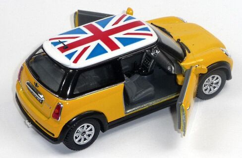 KiNSMART Mini Cooper S 5inch 1:28 Scale Die Cast Metal Model Toy Cars Red with British Flag in Saudi Arabia