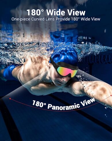 Freela 2 Pack Swim Goggles for Adult Men Women,180°Wide Vision Anti-fog UV Protection No Leak Clear Swimming Goggles in Kuwait