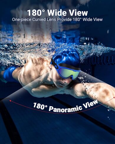 Freela 2 Pack Swim Goggles for Adult Men Women,180°Wide Vision Anti-fog UV Protection No Leak Clear Swimming Goggles in Kuwait
