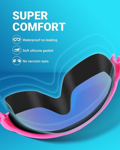 Freela 2 Pack Swim Goggles for Adult Men Women,180°Wide Vision Anti-fog UV Protection No Leak Clear Swimming Goggles in Kuwait