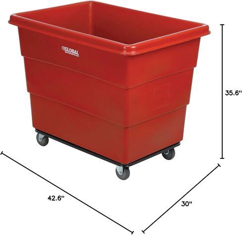 Global Industrial 16 Bushel Bushel Blastic Box Truck ، قاعدة هيكل الصلب ، 1000 رطل. سعة ، 4 "عجلات مطاطية غير متناغمة ، أزرق ، 42-3/5" لتر x 30 "W x 35-3/5" H in Saudi Arabia