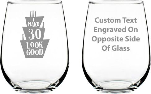 Make 30 Look Good - Funny 30th Birthday Wine Glass for Women Turning 30 - Large 17 Oz - Bday Party Decorations in Saudi Arabia