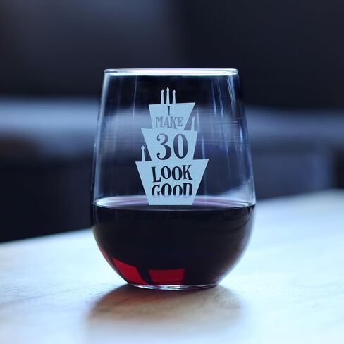 Make 30 Look Good - Funny 30th Birthday Wine Glass for Women Turning 30 - Large 17 Oz - Bday Party Decorations in Saudi Arabia