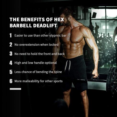 شريط سداسي الأوليمبي ، شريط الفخ 56 "تشطيب Chrome Hex Hex Weight Bar Bar Deadlift Bar مع اثنين in Saudi Arabia