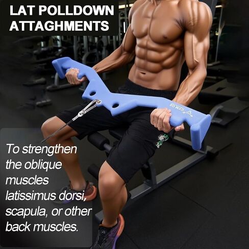 Lat Pulldown Attachments, Neutral Grip Lat Pull Down Bar with Ergonomic Handle,Cable Attachments for Gym, Back Tricep Bar Strength Training Handle in Saudi Arabia