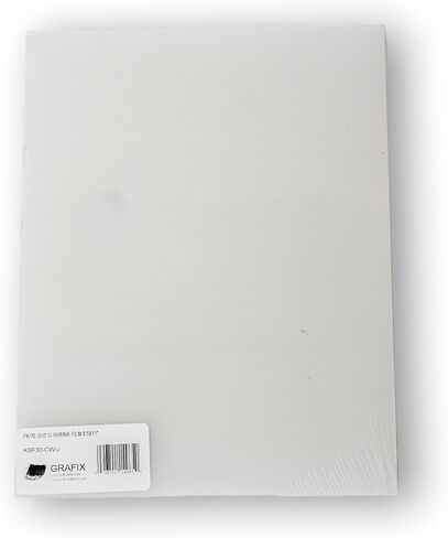 Grafix Shrink Film - White Opaque 8.5"x11" Sheets, Design Your Art and Shrink It to Create Jewelry, Embellishments, Paper Crafts, Gift Tags, Ornaments and More, Pack of 15 in Saudi Arabia