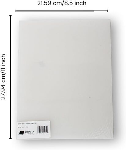 Grafix Shrink Film - White Opaque 8.5"x11" Sheets, Design Your Art and Shrink It to Create Jewelry, Embellishments, Paper Crafts, Gift Tags, Ornaments and More, Pack of 15 in Saudi Arabia