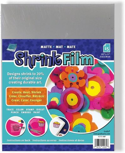 Grafix Shrink Film - White Opaque 8.5"x11" Sheets, Design Your Art and Shrink It to Create Jewelry, Embellishments, Paper Crafts, Gift Tags, Ornaments and More, Pack of 15 in Saudi Arabia