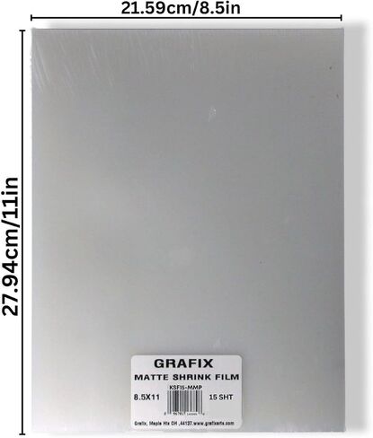 Grafix Shrink Film - White Opaque 8.5"x11" Sheets, Design Your Art and Shrink It to Create Jewelry, Embellishments, Paper Crafts, Gift Tags, Ornaments and More, Pack of 15 in Saudi Arabia
