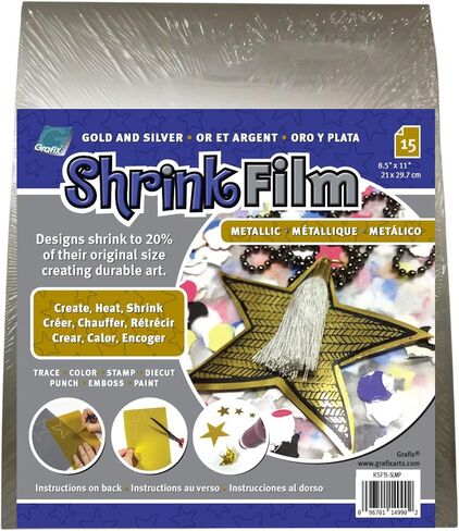 Grafix Shrink Film - White Opaque 8.5"x11" Sheets, Design Your Art and Shrink It to Create Jewelry, Embellishments, Paper Crafts, Gift Tags, Ornaments and More, Pack of 15 in Saudi Arabia
