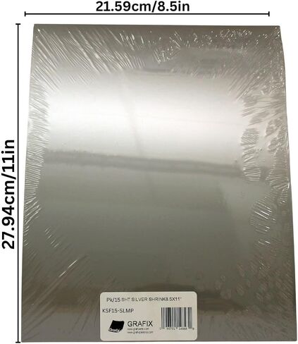 Grafix Shrink Film - White Opaque 8.5"x11" Sheets, Design Your Art and Shrink It to Create Jewelry, Embellishments, Paper Crafts, Gift Tags, Ornaments and More, Pack of 15 in Saudi Arabia