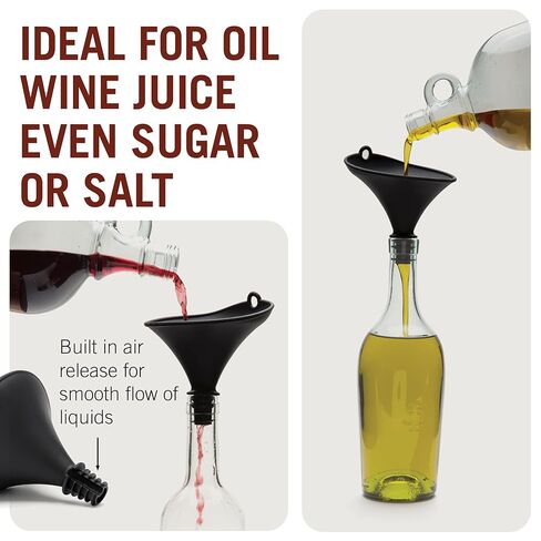 Monkey Business Stedi Silicone Funnel for Filling Bottles, Kitchen Funnel for Water Bottle Liquid Transfer, Steady Pour Hands-Free Pour Tool in Kuwait