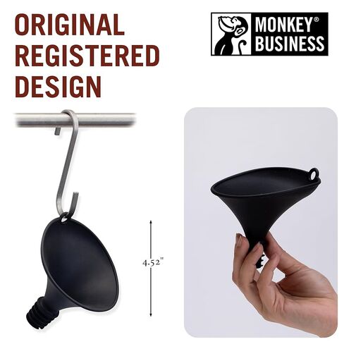 Monkey Business Stedi Silicone Funnel for Filling Bottles, Kitchen Funnel for Water Bottle Liquid Transfer, Steady Pour Hands-Free Pour Tool in Kuwait