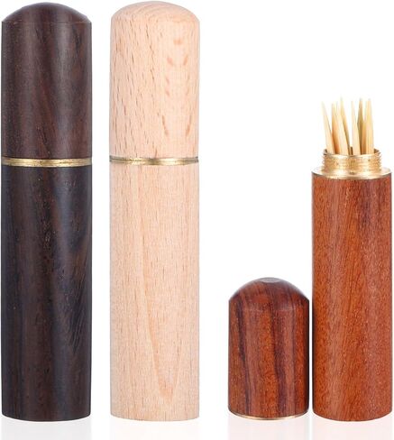 3 PCS Pocket Houndpick Holder ، حامل أسنان الخشب المحمول لحالة الأسنان لتخزين الأسنان الإبرة حبة الأذن اختيار كائن صغير للنساء الرجال in Kuwait