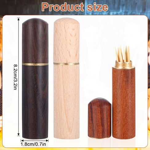 3 PCS Pocket Houndpick Holder ، حامل أسنان الخشب المحمول لحالة الأسنان لتخزين الأسنان الإبرة حبة الأذن اختيار كائن صغير للنساء الرجال in Kuwait