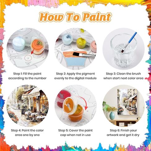 KEYIFA Paint by Numbers Adult Kit with Frame, 12x16 in, Reading Lady, Easy Painting Kits for Beginners, Paint on Clear Colored Canvas, Acrylic Pigment Drawing Paintwork, DIY Artwork Home Wall Decor in Saudi Arabia