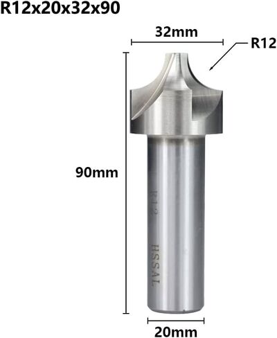 8 مم 10 مم زاوية زاوية حول الطاحونة نهاية الطاحونة R1.0-R12 HSS قاطع طحن قاطع CNC بت HSS Metal Milling Tool Cutter (R12x20x32x90L) in Kuwait